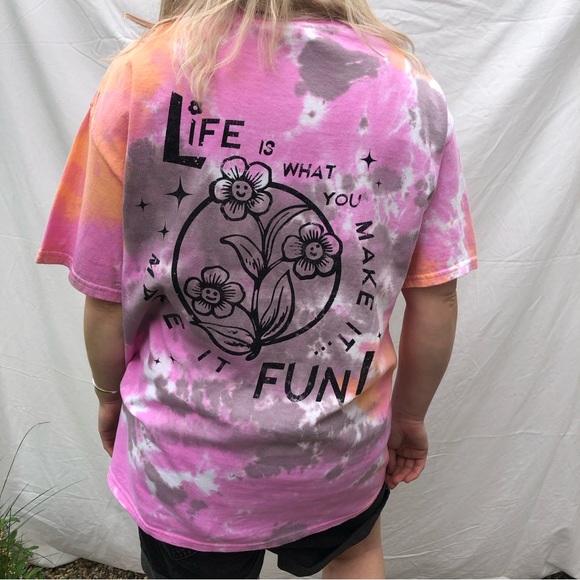 Urban Outfitters Tie-Dye T-shirt - Pink flower - M oversized - Picture 2 of 4
